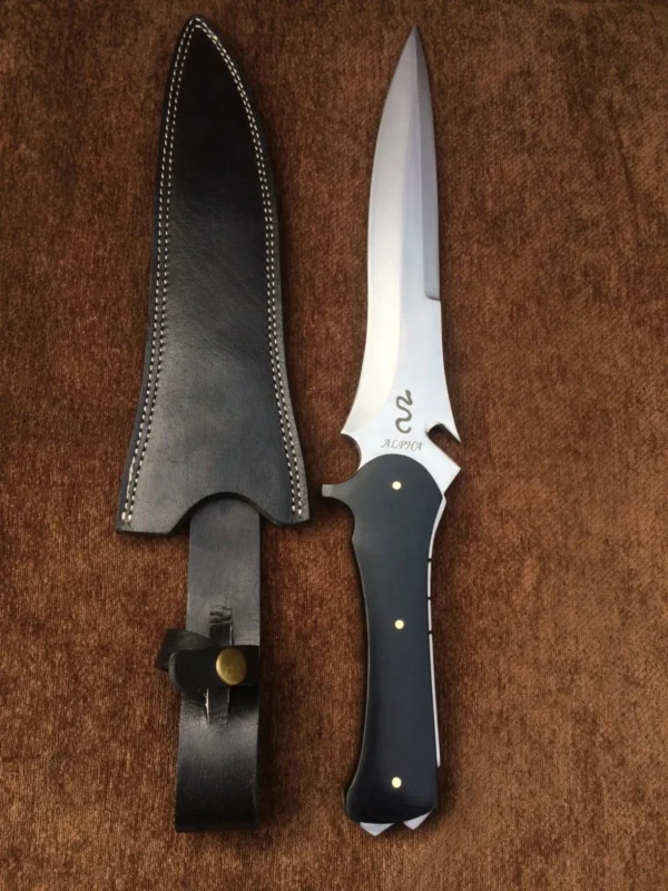 Resident Evil 4 Jack Krauser knife Large verion, Made of spring steel , fixed blade hunting knife, bowie knife by sufi damascus, razor sharp knife fully functional 8mm thick knife with leather sheath