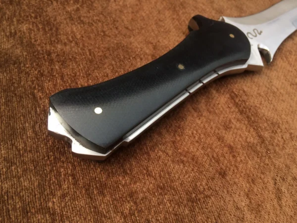Resident Evil 4 Jack Krauser knife Large verion, Made of spring steel , fixed blade hunting knife, bowie knife by sufi damascus, razor sharp knife fully functional 8mm thick knife with leather sheath