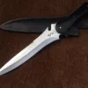Resident Evil 4 Jack Krauser knife Large verion, Made of spring steel , fixed blade hunting knife, bowie knife by sufi damascus, razor sharp knife fully functional 8mm thick knife with leather sheath