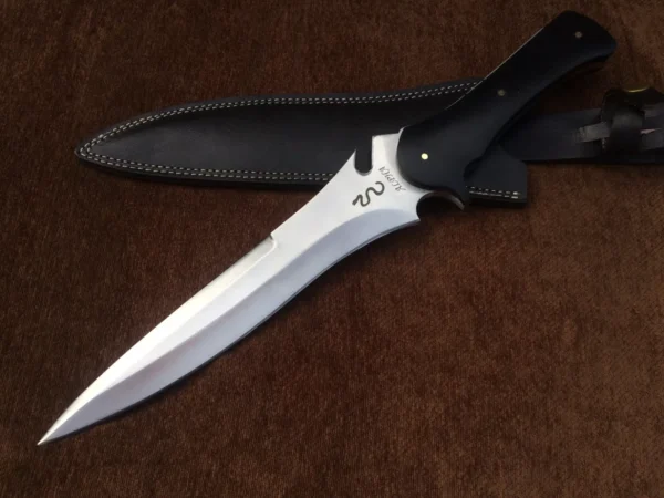 Resident Evil 4 Jack Krauser knife Large verion, Made of spring steel , fixed blade hunting knife, bowie knife by sufi damascus, razor sharp knife fully functional 8mm thick knife with leather sheath