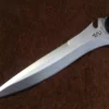 Resident Evil 4 Jack Krauser knife Large verion, Made of spring steel , fixed blade hunting knife, bowie knife by sufi damascus, razor sharp knife fully functional 8mm thick knife with leather sheath