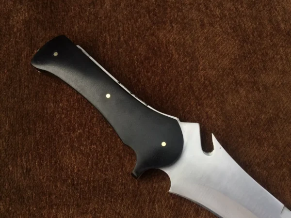 Resident Evil 4 Jack Krauser knife Large verion, Made of spring steel , fixed blade hunting knife, bowie knife by sufi damascus, razor sharp knife fully functional 8mm thick knife with leather sheath