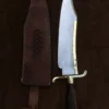 Alamo Musso Bowie knife , Custom handmade forged 5160 spring steel historical bowie knife, Museum Replica , 8mm thick, Brass spine guard , brass bolster and butt cap , oak wood handle and razor Sharp, custom knife, Come with cowhide leather sheath
