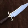 Alamo Musso Bowie knife , Custom handmade forged 5160 spring steel historical bowie knife, Museum Replica , 8mm thick, Brass spine guard , brass bolster and butt cap , oak wood handle and razor Sharp, custom knife, Come with cowhide leather sheath