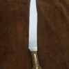 Satin polished James bowie no,1 , Custom handmade 5160 spring steel guard less bowie knife