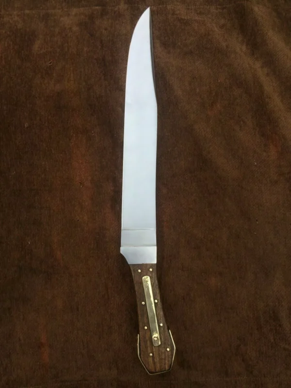 Satin polished James bowie no,1 , Custom handmade 5160 spring steel guard less bowie knife