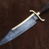 Alamo Musso Bowie knife , Custom handmade forged 5160 spring steel historical bowie knife, Museum Replica , 8mm thick, Brass spine guard , brass bolster and butt cap , oak wood handle and razor Sharp, custom knife, Come with cowhide leather sheath antiqued bowie knife