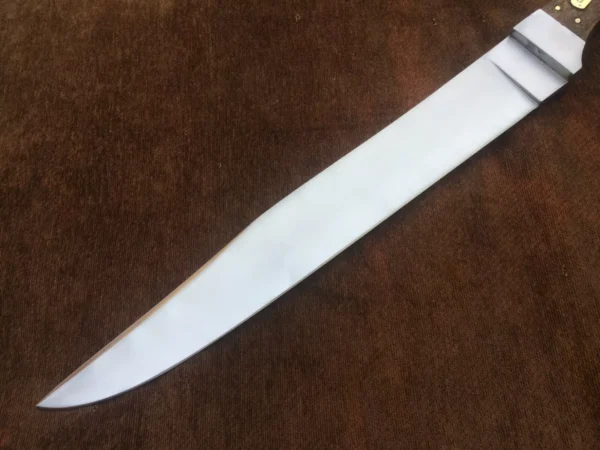 Satin polished James bowie no,1 , Custom handmade 5160 spring steel guard less bowie knife