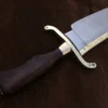 Alamo Musso Bowie knife , Custom handmade forged 5160 spring steel historical bowie knife, Museum Replica , 8mm thick, Brass spine guard , brass bolster and butt cap , oak wood handle and razor Sharp, custom knife, Come with cowhide leather sheath