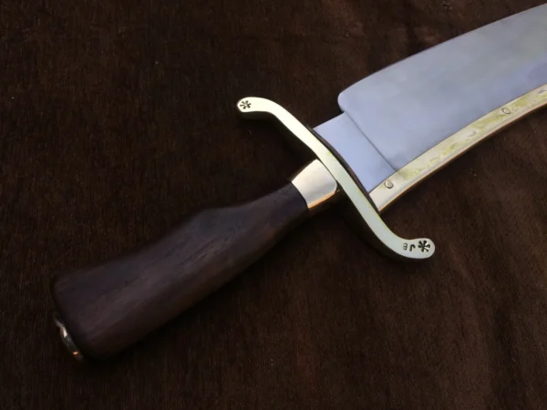 Alamo Musso Bowie knife , Custom handmade forged 5160 spring steel historical bowie knife, Museum Replica , 8mm thick, Brass spine guard , brass bolster and butt cap , oak wood handle and razor Sharp, custom knife, Come with cowhide leather sheath