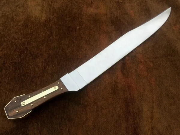 Satin polished James bowie no,1 , Custom handmade 5160 spring steel guard less bowie knife