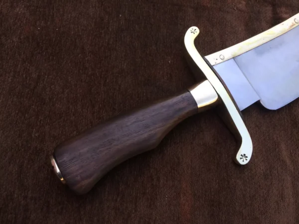 Alamo Musso Bowie knife , Custom handmade forged 5160 spring steel historical bowie knife, Museum Replica , 8mm thick, Brass spine guard , brass bolster and butt cap , oak wood handle and razor Sharp, custom knife, Come with cowhide leather sheath
