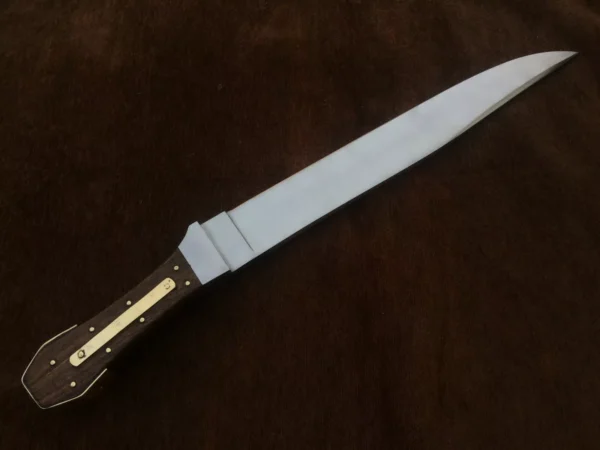 Satin polished James bowie no,1 , Custom handmade 5160 spring steel guard less bowie knife