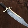 Alamo Musso Bowie knife , Custom handmade forged 5160 spring steel historical bowie knife, Museum Replica , 8mm thick, Brass spine guard , brass bolster and butt cap , oak wood handle and razor Sharp, custom knife, Come with cowhide leather sheath antiqued bowie knife