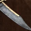 Alamo Musso Bowie knife , Custom handmade forged 5160 spring steel historical bowie knife, Museum Replica , 8mm thick, Brass spine guard , brass bolster and butt cap , oak wood handle and razor Sharp, custom knife, Come with cowhide leather sheath antiqued bowie knife