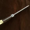 Satin polished James bowie no,1 , Custom handmade 5160 spring steel guard less bowie knife