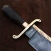 Alamo Musso Bowie knife , Custom handmade forged 5160 spring steel historical bowie knife, Museum Replica , 8mm thick, Brass spine guard , brass bolster and butt cap , oak wood handle and razor Sharp, custom knife, Come with cowhide leather sheath antiqued bowie knife