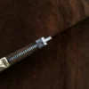 Satin polished James bowie no,1 , Custom handmade 5160 spring steel guard less bowie knife