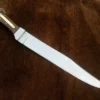 Satin polished James bowie no,1 , Custom handmade 5160 spring steel guard less bowie knife