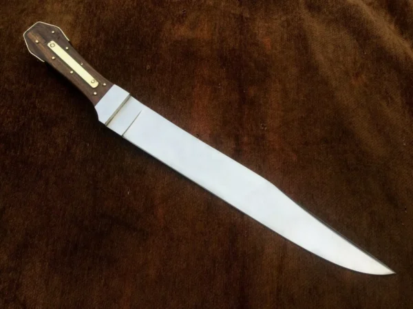 Satin polished James bowie no,1 , Custom handmade 5160 spring steel guard less bowie knife