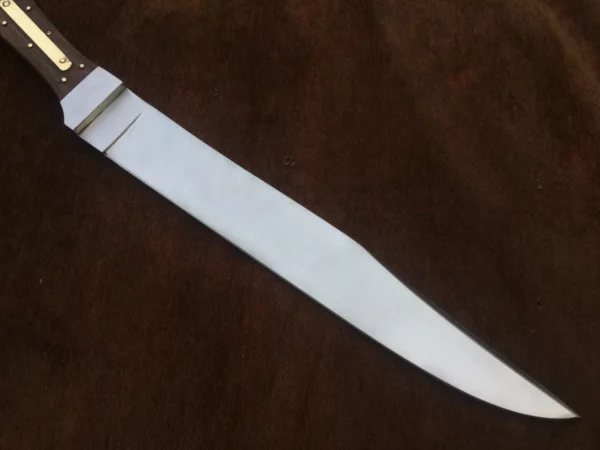 Satin polished James bowie no,1 , Custom handmade 5160 spring steel guard less bowie knife