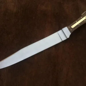 Satin polished James bowie no,1 , Custom handmade 5160 spring steel guard less bowie knife