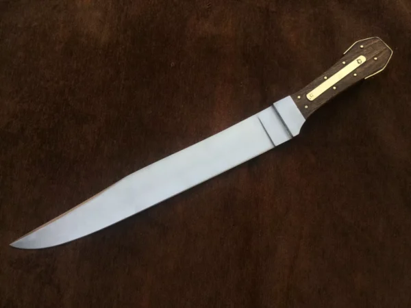 Satin polished James bowie no,1 , Custom handmade 5160 spring steel guard less bowie knife